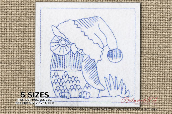 Christmas Owl Bluework: A Thoughtful Embroidery Design for Meaningful Gifts