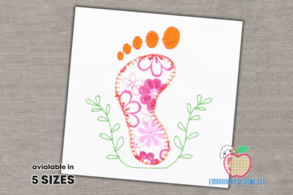 Foot Print of the Human Applique Pattern