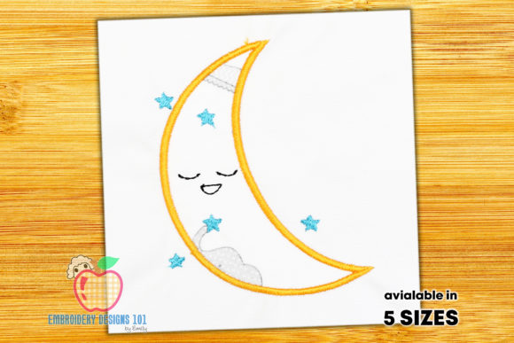 Moon in Sleeping Position Applique