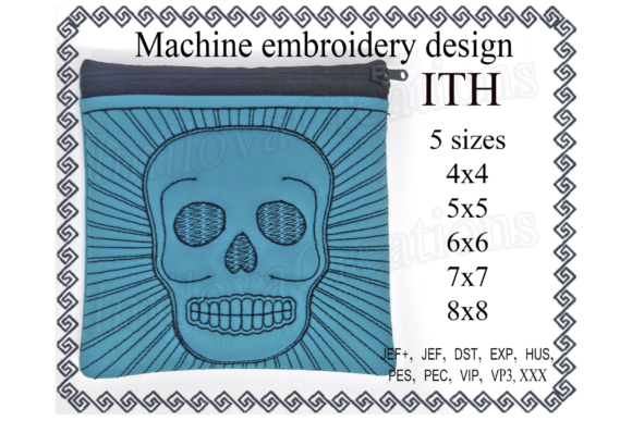 Skull Zippered Bag – In the Hoop