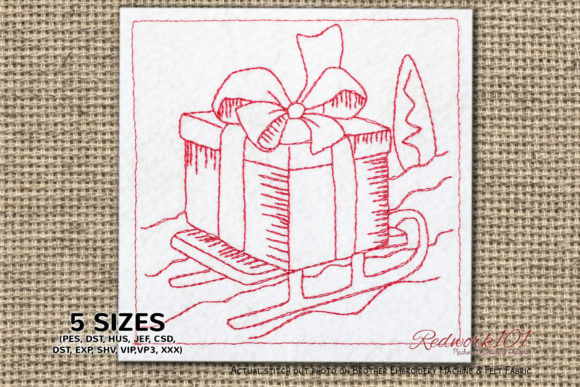 Sleigh Holding a Gift Design