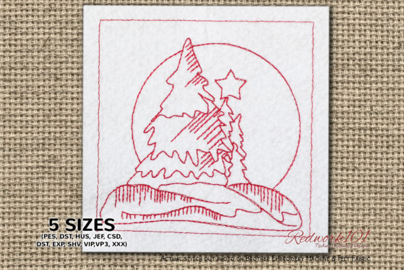 Snow Covered Trees Embroidery Design