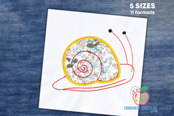 Spiral Snail Walking Slowly Applique